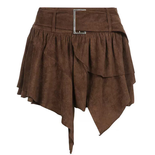 Brown Y2K Cord Skirt