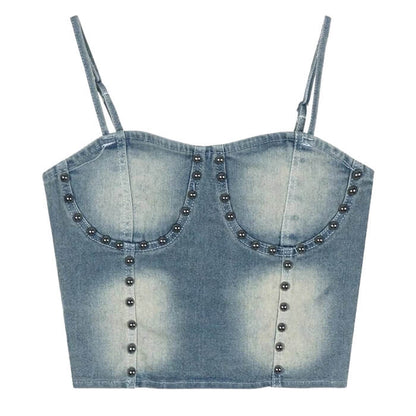 Vintage Denim Rivet Top