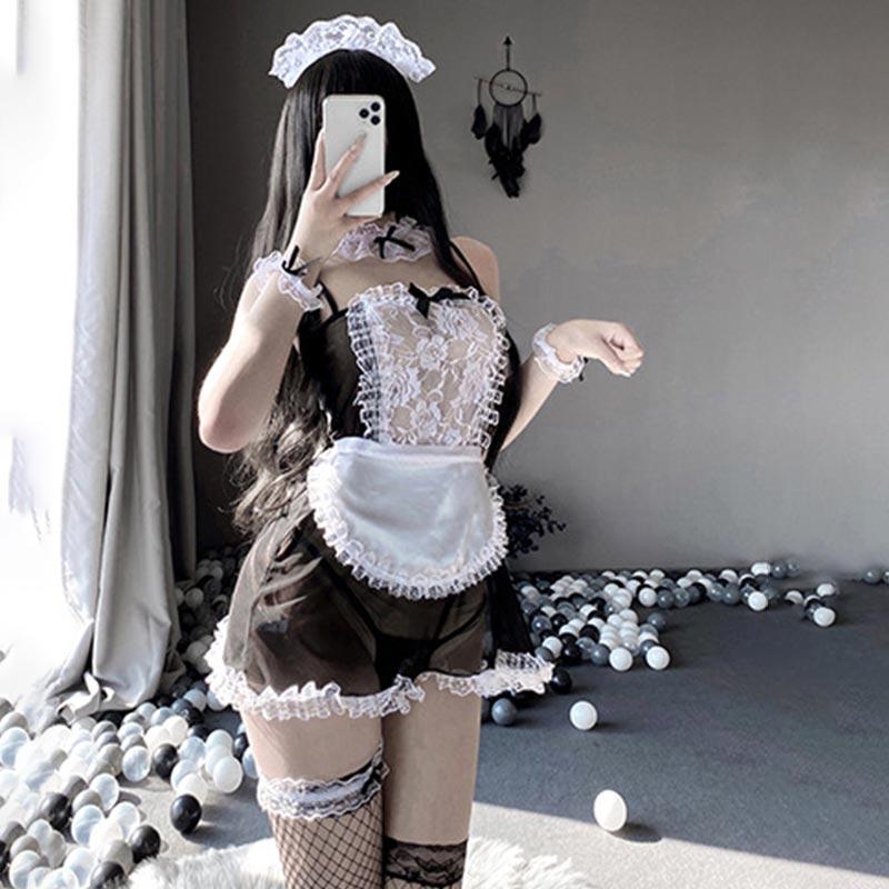 Kawaii Black Sexy Maid Lingerie Dress