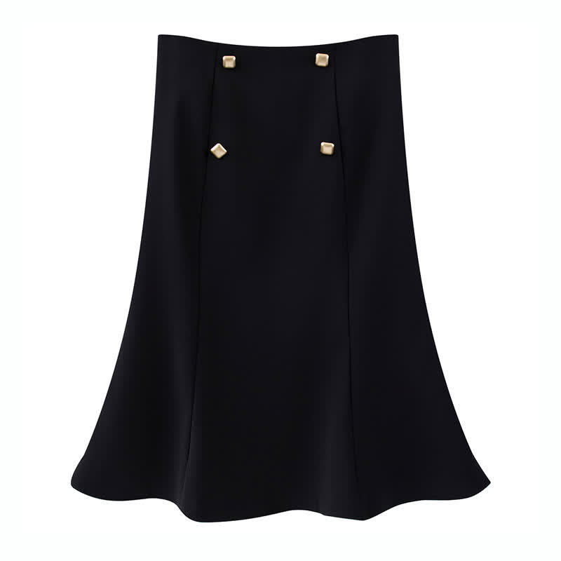 Elegant Flouncing Hem Skirt