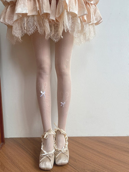 Hollow-out Tights Nude Trim /Lace Socks Butterfly Pattern