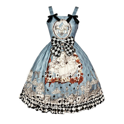 Princess Print Bow Lolita Suspender Dress W727