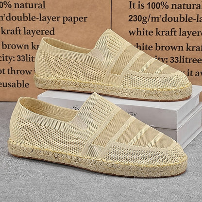Design – Beige Woven Espadrilles with Men's Vacation