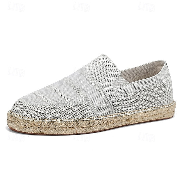 Design – Beige Woven Espadrilles with Men's Vacation