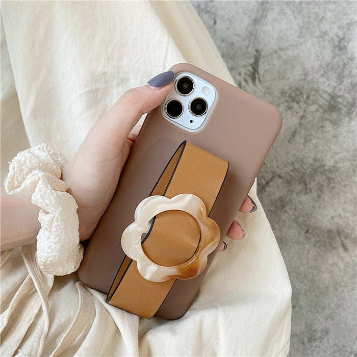 Brown Flower Wristband iPhone Case