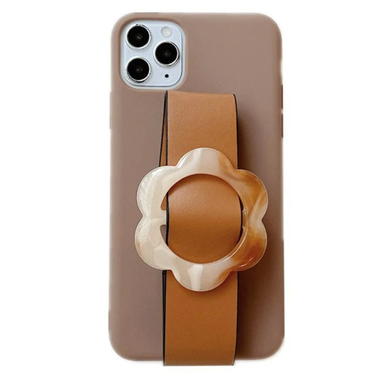 Brown Flower Wristband iPhone Case