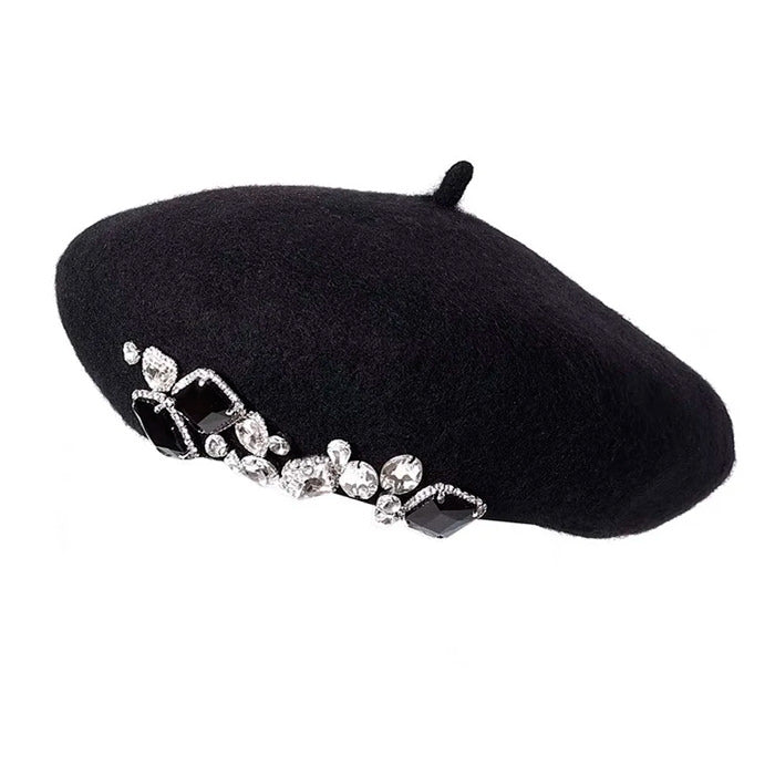 Trendy Rhinestone Beret