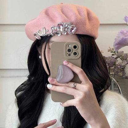 Trendy Rhinestone Beret