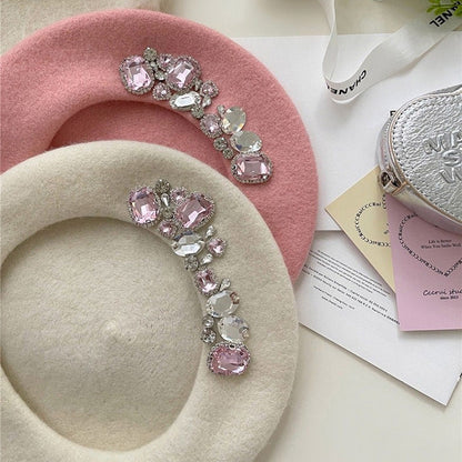 Trendy Rhinestone Beret