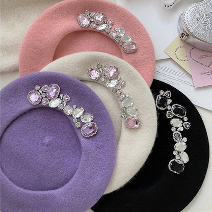 Trendy Rhinestone Beret