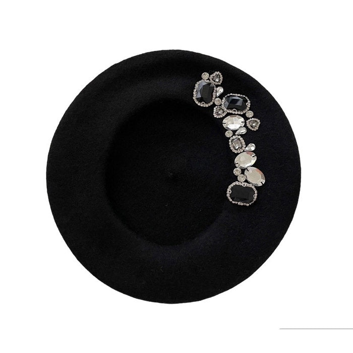 Trendy Rhinestone Beret