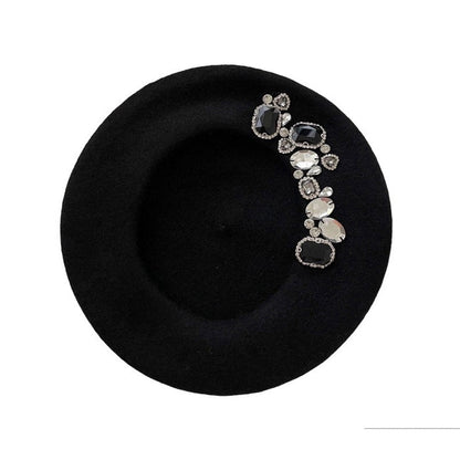 Trendy Rhinestone Beret