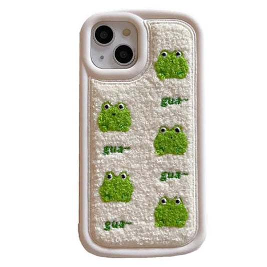 Frog Embroidery IPhone Case