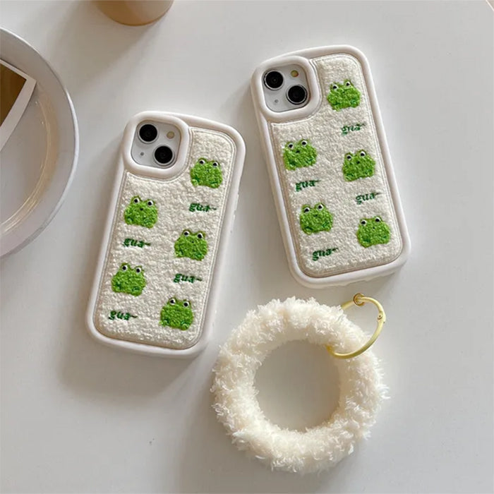 Frog Embroidery IPhone Case