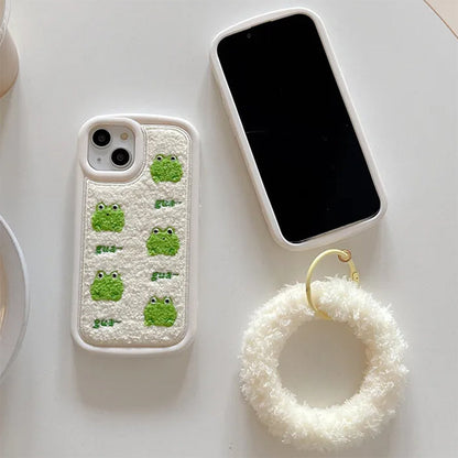 Frog Embroidery IPhone Case