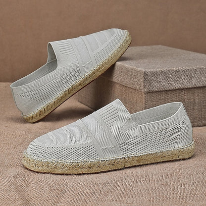 Design – Beige Woven Espadrilles with Men's Vacation