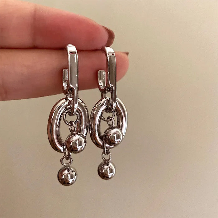 Sliver Chunky Chain Earrings