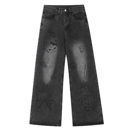 Y2K Denim Cat Jeans