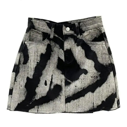 Y2K Pattern Denim Skirt