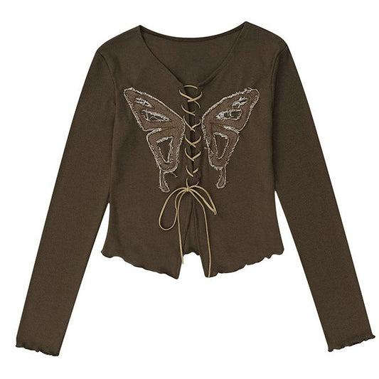 Front Lace Butterfly Top