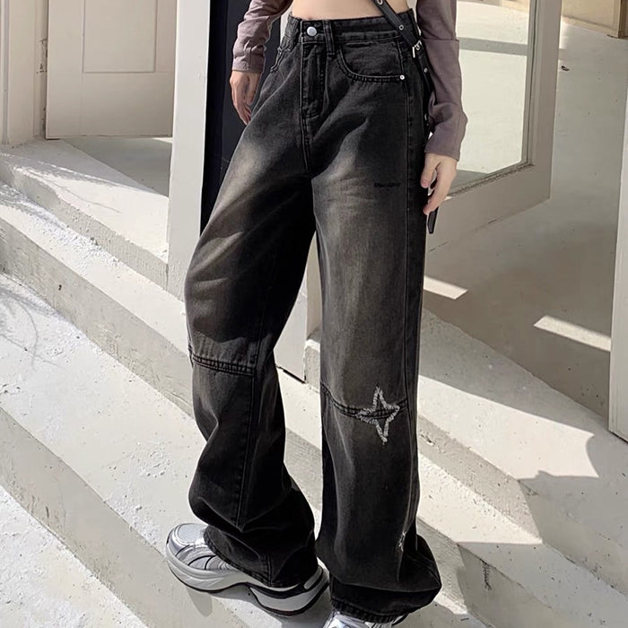 Trendy Star Black Jeans