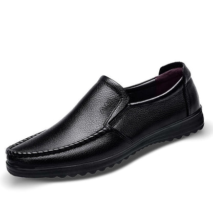 Cowhide Black with Men's Slip-On Premium Loafers Decorative