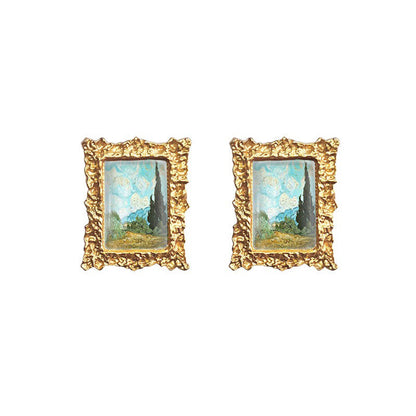 Oil Painting Impressionism Earrings