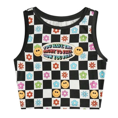 Kawaii Checker Top