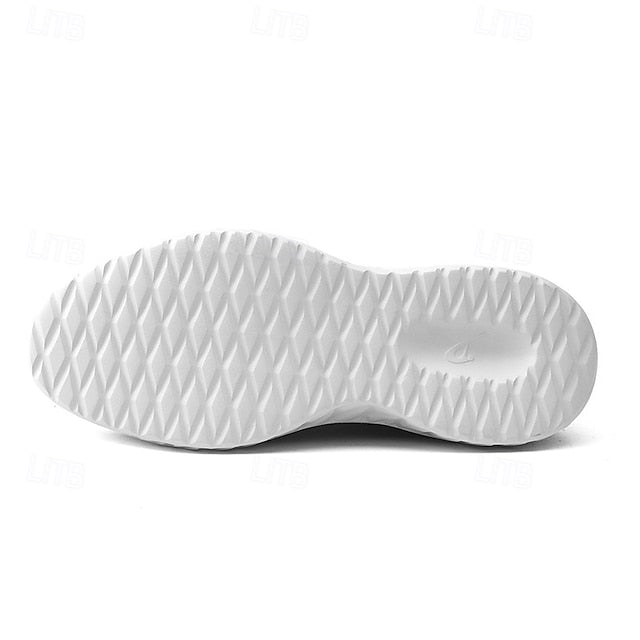 with Knit Shoes Sneakers Lace-Up Beige Men's Lightweight