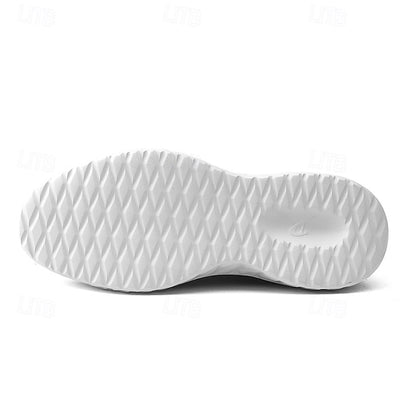 with Knit Shoes Sneakers Lace-Up Beige Men's Lightweight