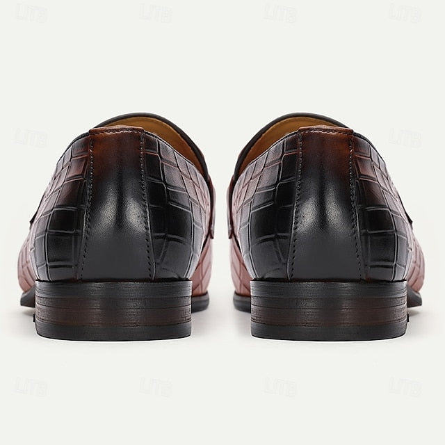 Detail Faux with Suede Tassel Men's and Brown Loafers