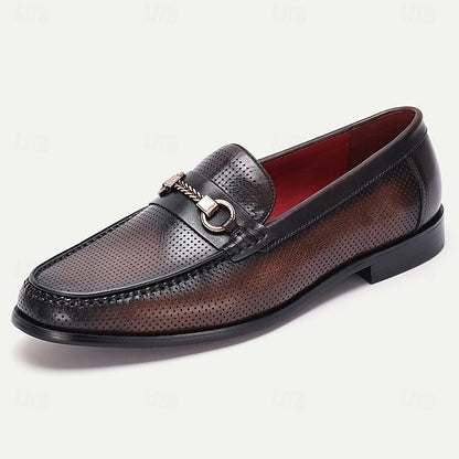 Men's – Black Premium Textured Leather 100% Loafers