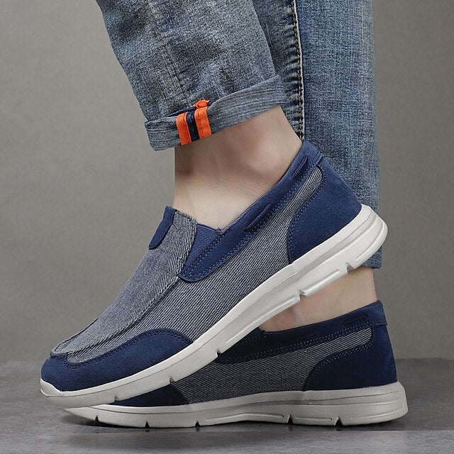 Beige Lightweight – Slip-On Men's Loafers Canvas