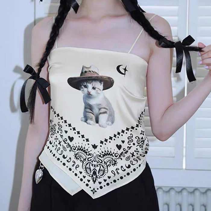 Y2K Kitty Bandana Top