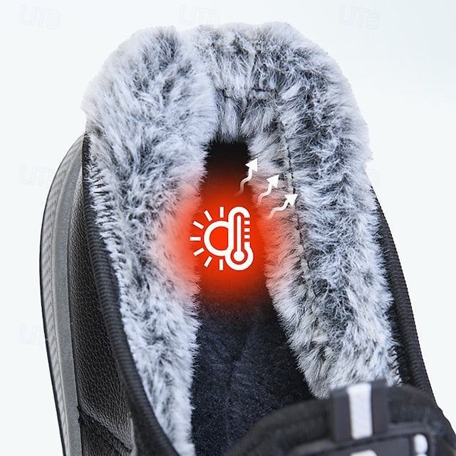 PU Winter Slip-Ons Fleece Loafers Boots lined Men's