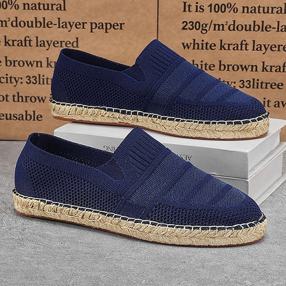 Design – Beige Woven Espadrilles with Men's Vacation