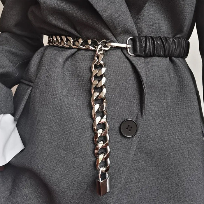 Lock Pendant Chain Belt