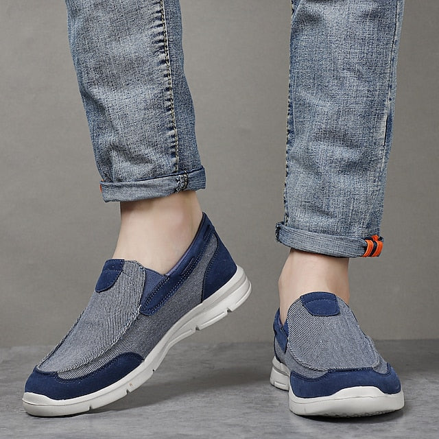 Beige Lightweight – Slip-On Men's Loafers Canvas