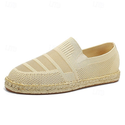 Design – Beige Woven Espadrilles with Men's Vacation