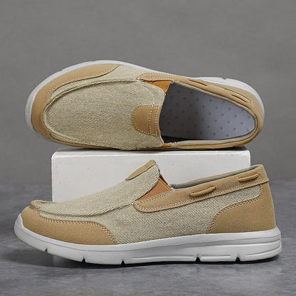 Beige Lightweight – Slip-On Men's Loafers Canvas