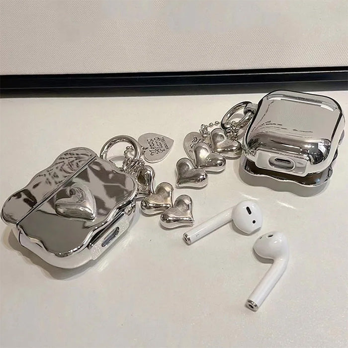 Metal Heart Airpods Case