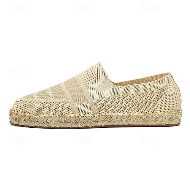 Design – Beige Woven Espadrilles with Men's Vacation