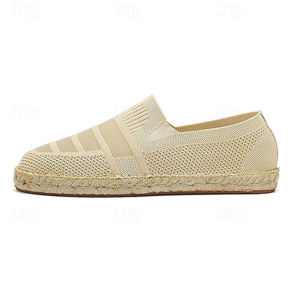 Design – Beige Woven Espadrilles with Men's Vacation