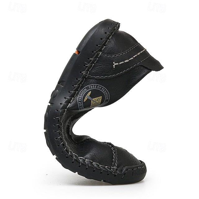 Faux Moccasins Men's Handmade Genuine Beige – Leather