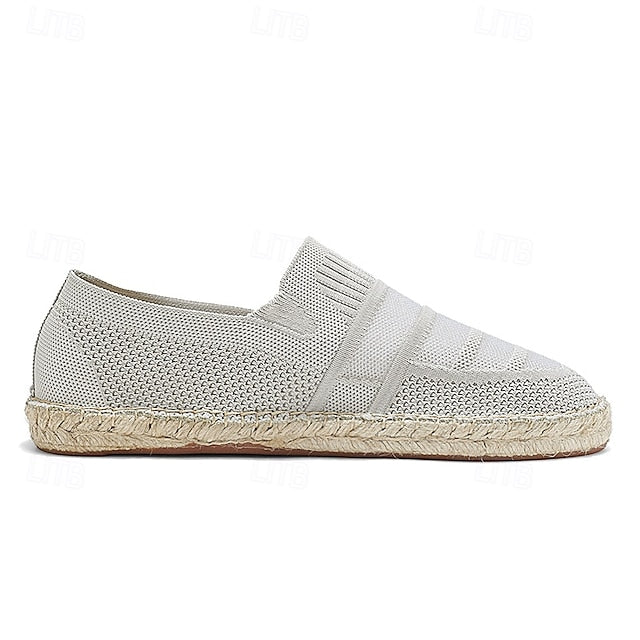 Design – Beige Woven Espadrilles with Men's Vacation