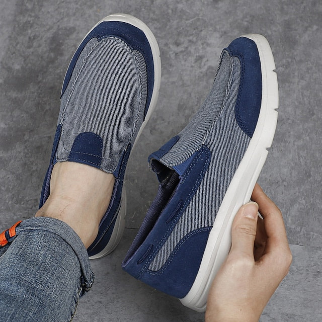 Beige Lightweight – Slip-On Men's Loafers Canvas