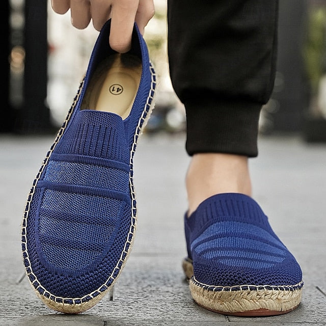 Design – Beige Woven Espadrilles with Men's Vacation