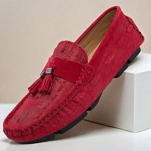 Detail Faux with Suede Tassel Men's and Brown Loafers
