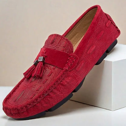 Detail Faux with Suede Tassel Men's and Brown Loafers