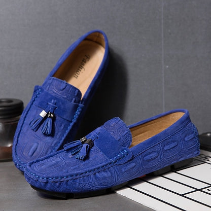 Detail Faux with Suede Tassel Men's and Brown Loafers